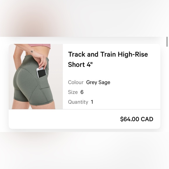 Lulu shorts size 6 grey sage worn once or twice - Picture 3 of 4